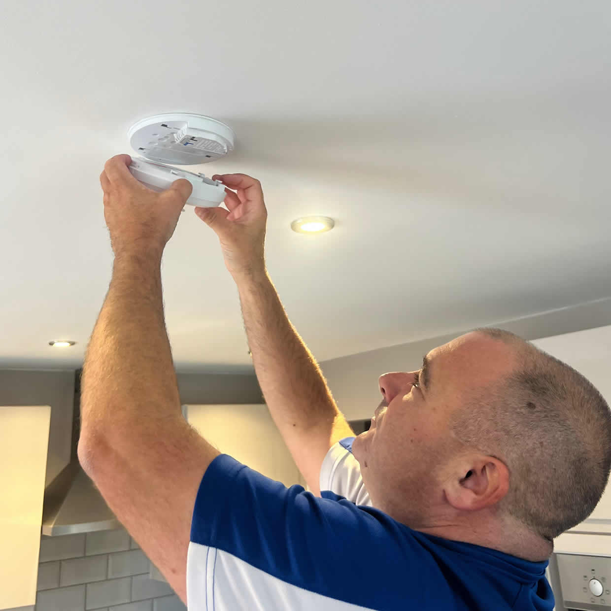 Smoke alarm providing fire safety protection in a Waterlooville home